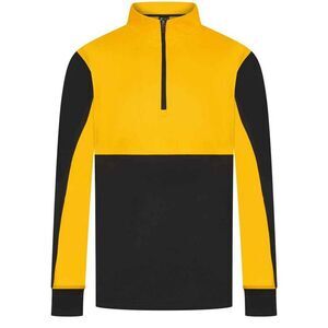 Finden & Hales Mens Quarter Zip Track Top / Black/Gold